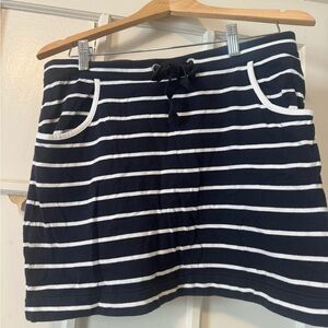 Nautica Navy and White Striped Casual Skirt